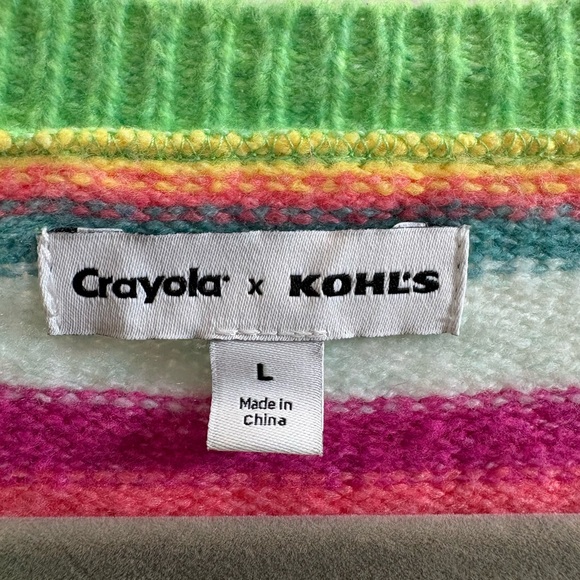 Crayola For Kohl’s Striped Crewneck Sweater L - Picture 3 of 4